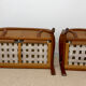 Vintage living room set – 2-seater sofa & cognac leather armchair