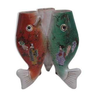 Vase  en céramique en forme de poissons