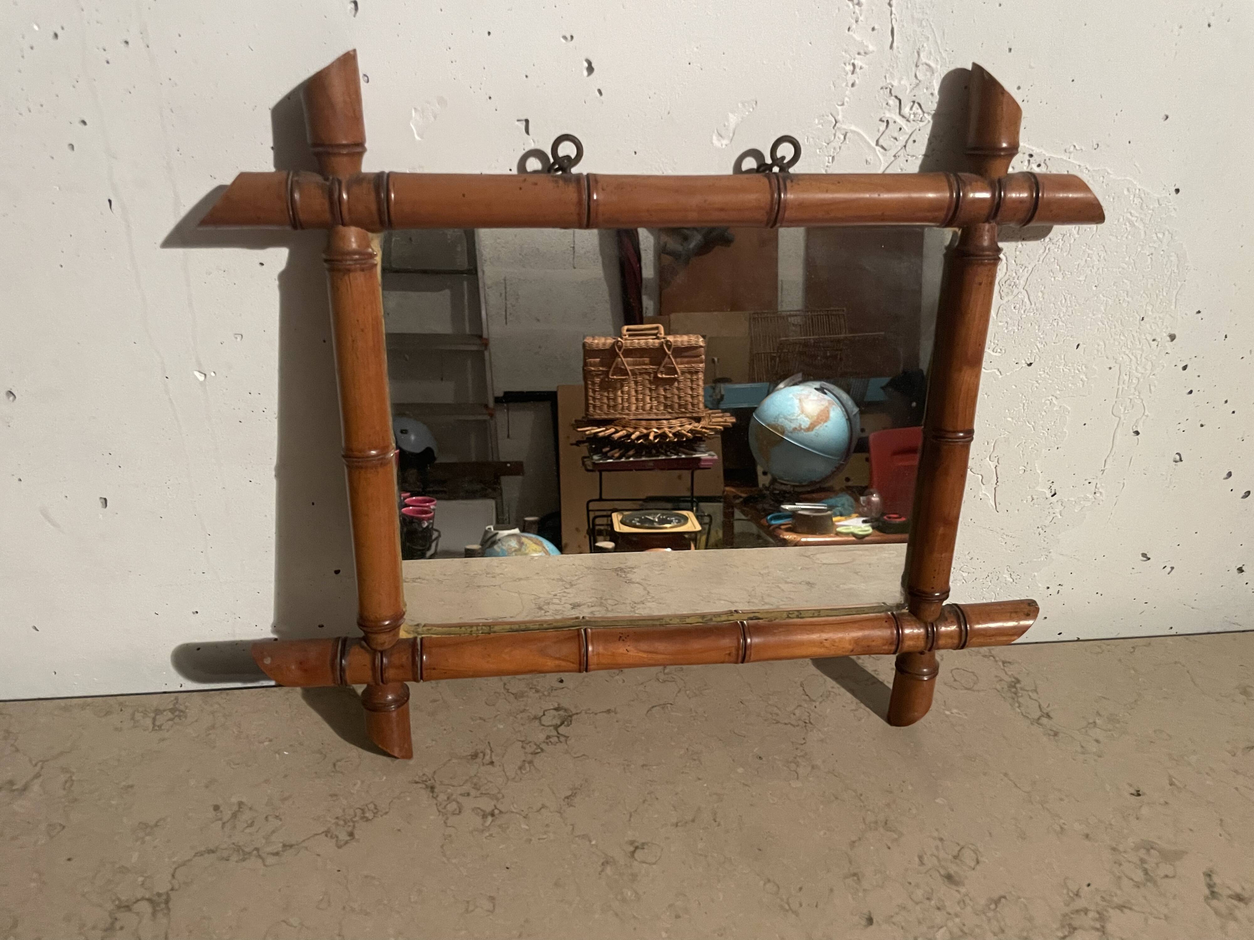 Faux bamboo mirror from the 1960s.