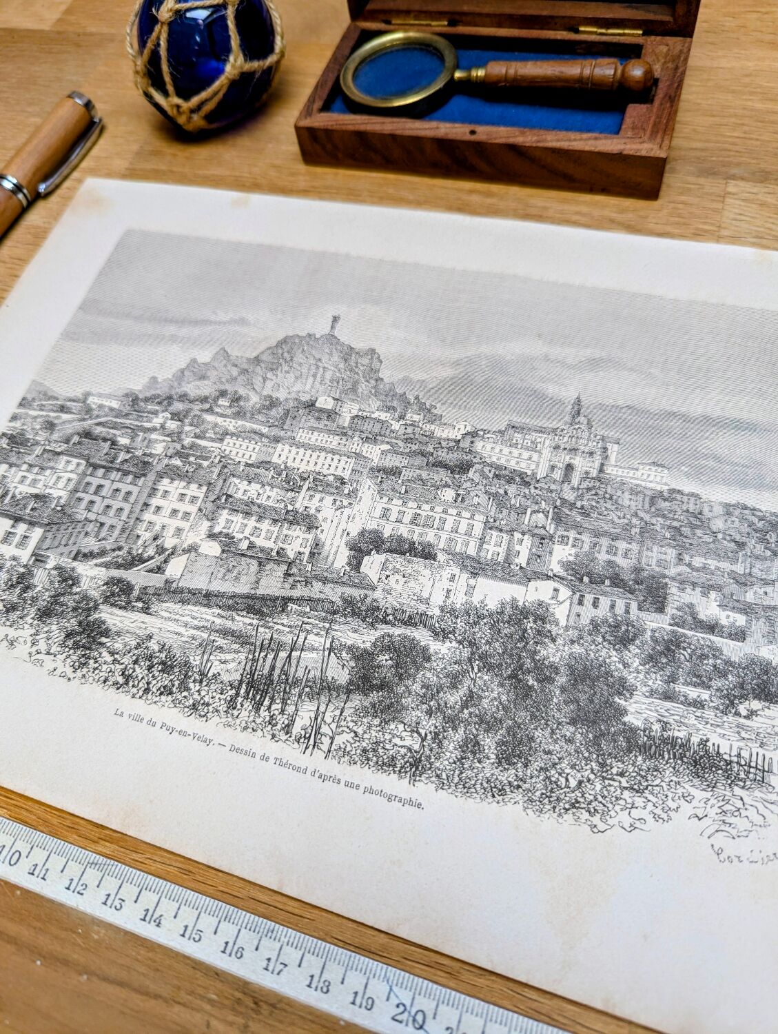 Le Puy-en-Velay, Haute-Loire. Printed illustration from 1866.