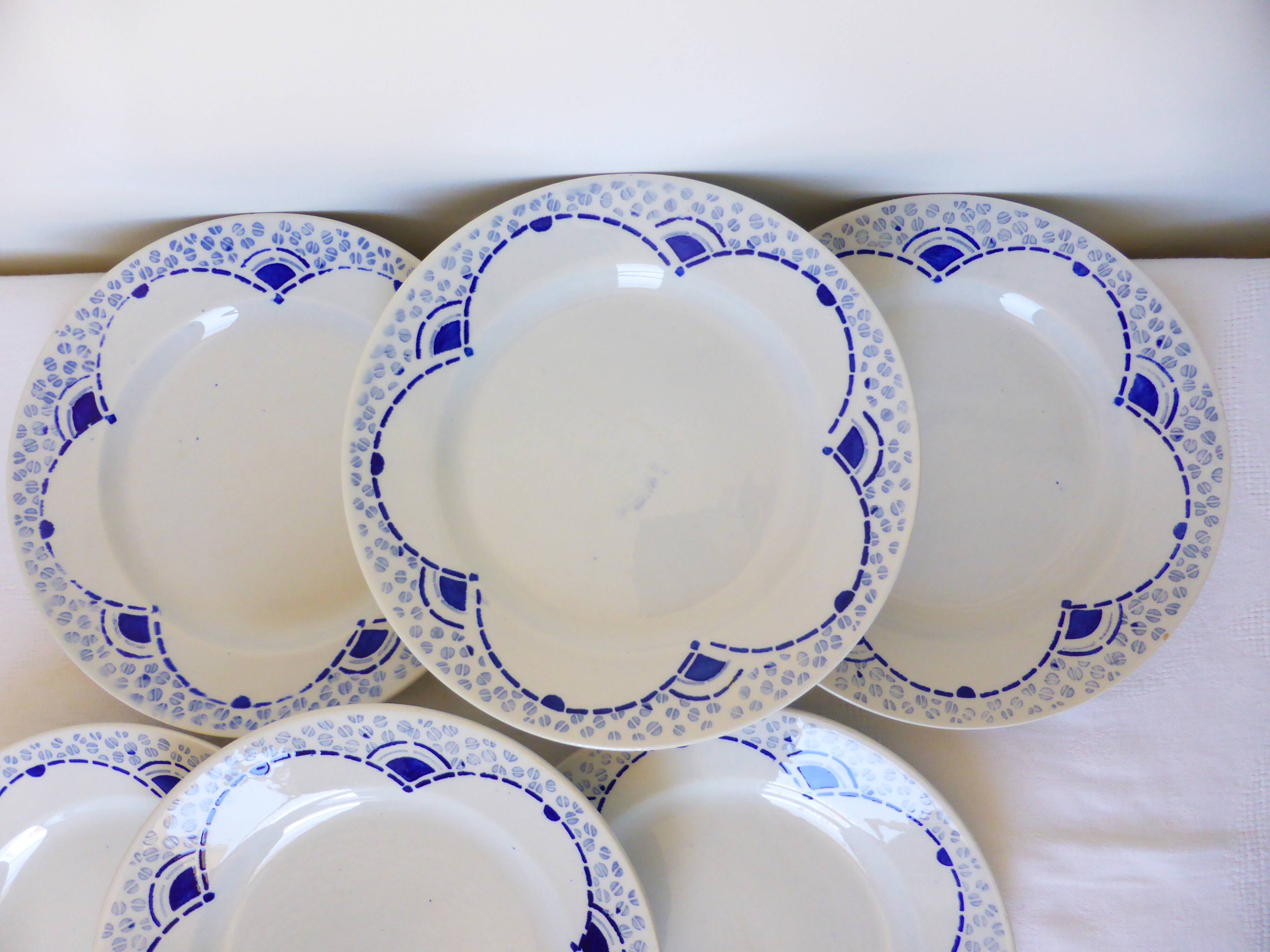 6 Gien dessert plates, Pervenche pattern 2106184