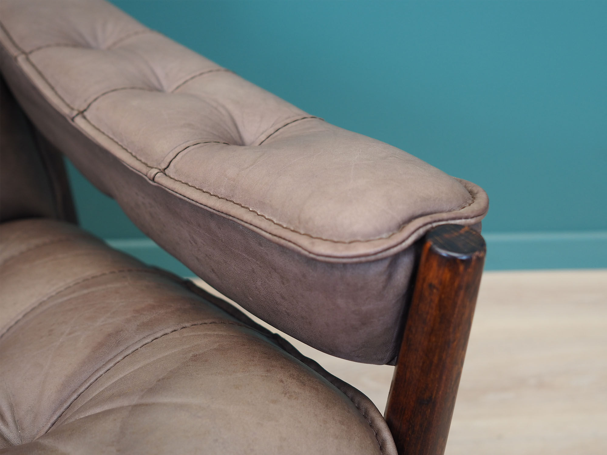 Leather armchair, Danish design, 1960s, manufactured by Genega Møbler