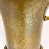 Art Deco champagne cooler in copper and brass with relief patterns, Sweden, 1930s.