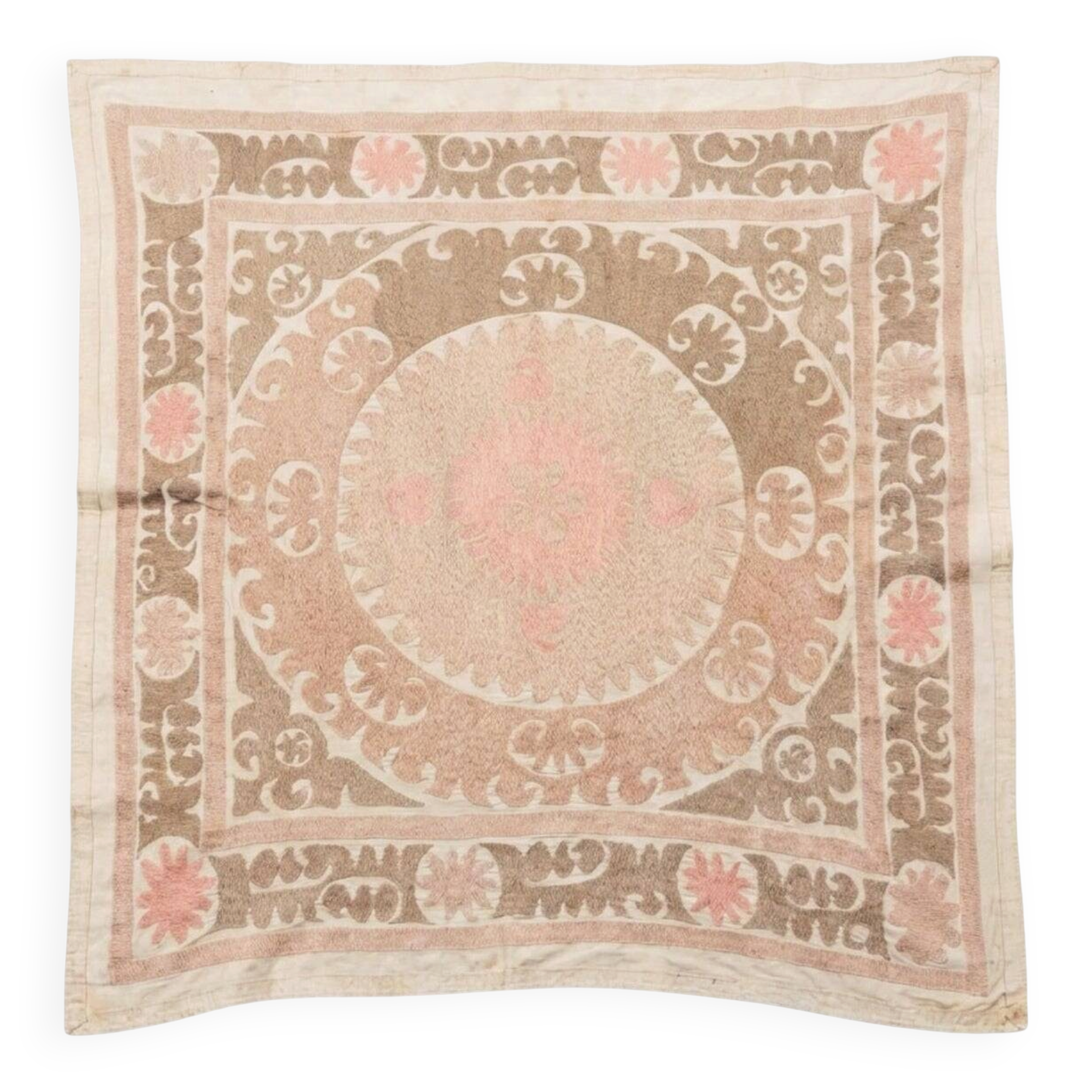 Vintage hand-embroidered tablecloth 123x132 cm