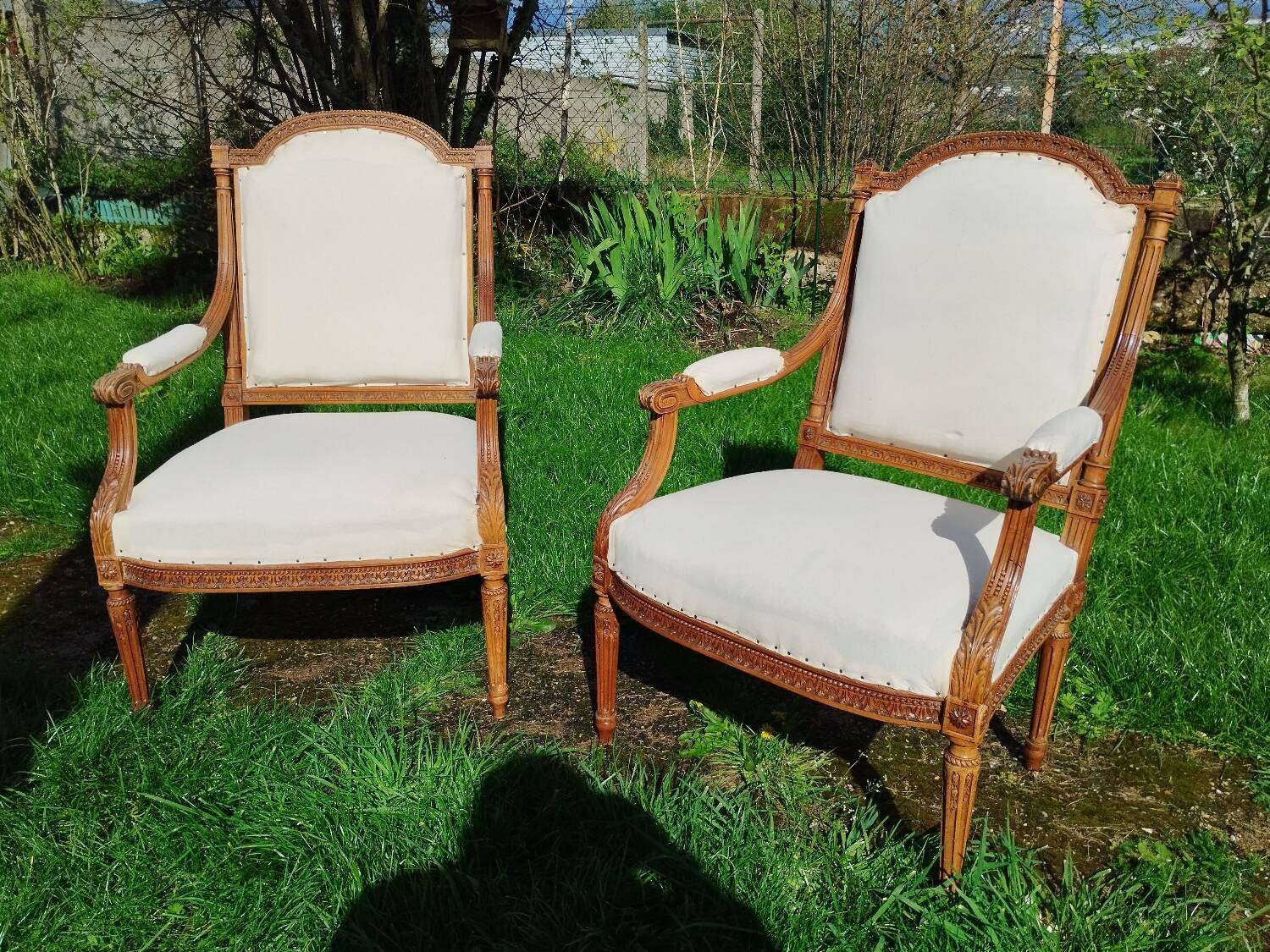 Pair of old Louis XVI style armchairs