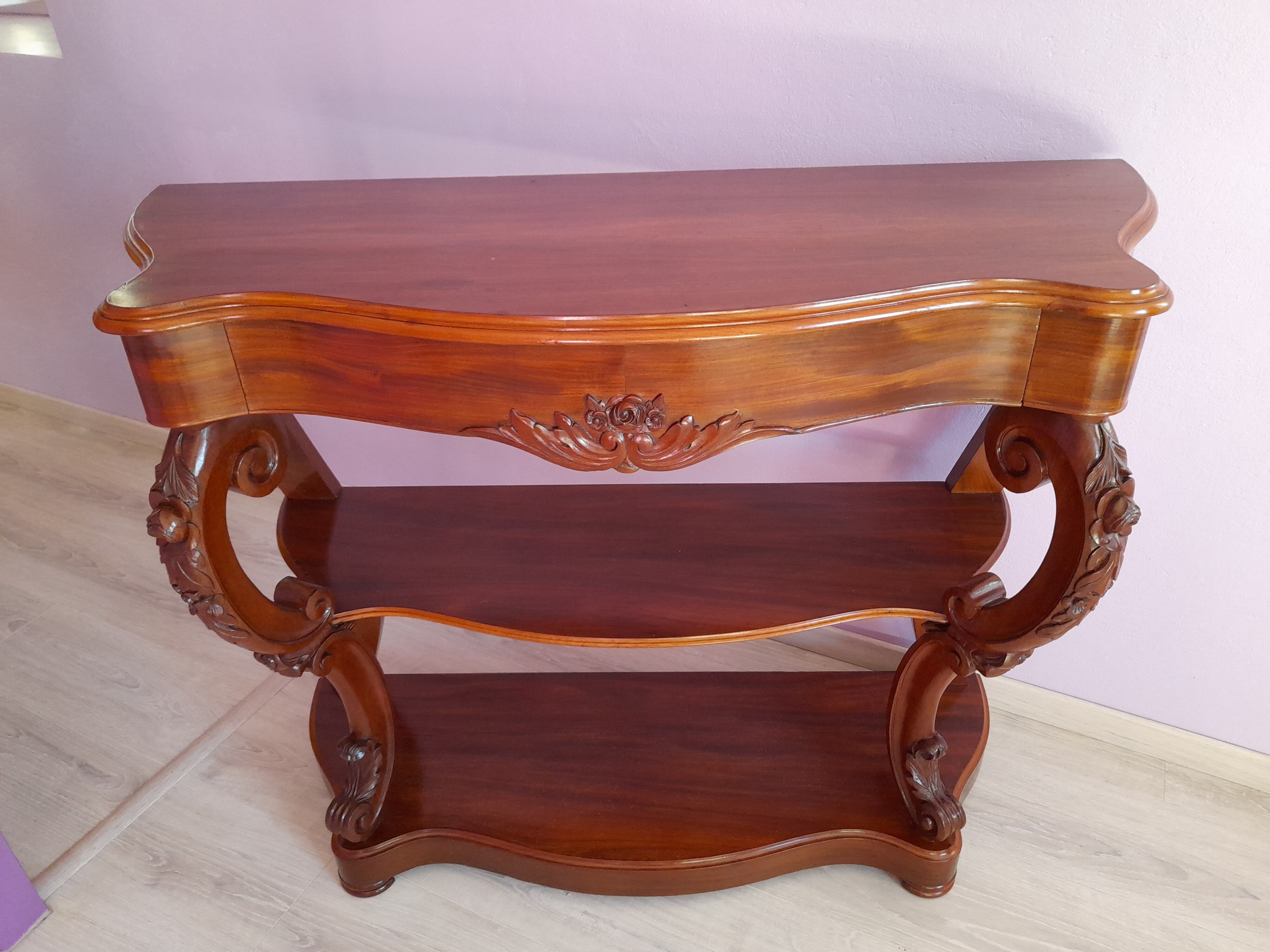 Serving console in mahogany style louis XV of Napoleon III period