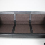 1960s Danish Black Leather 3-Seater Sofa