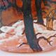 Seau, pot à biscuits ancien, verre soufflé, émaillé, ateliers Legras, art nouveau