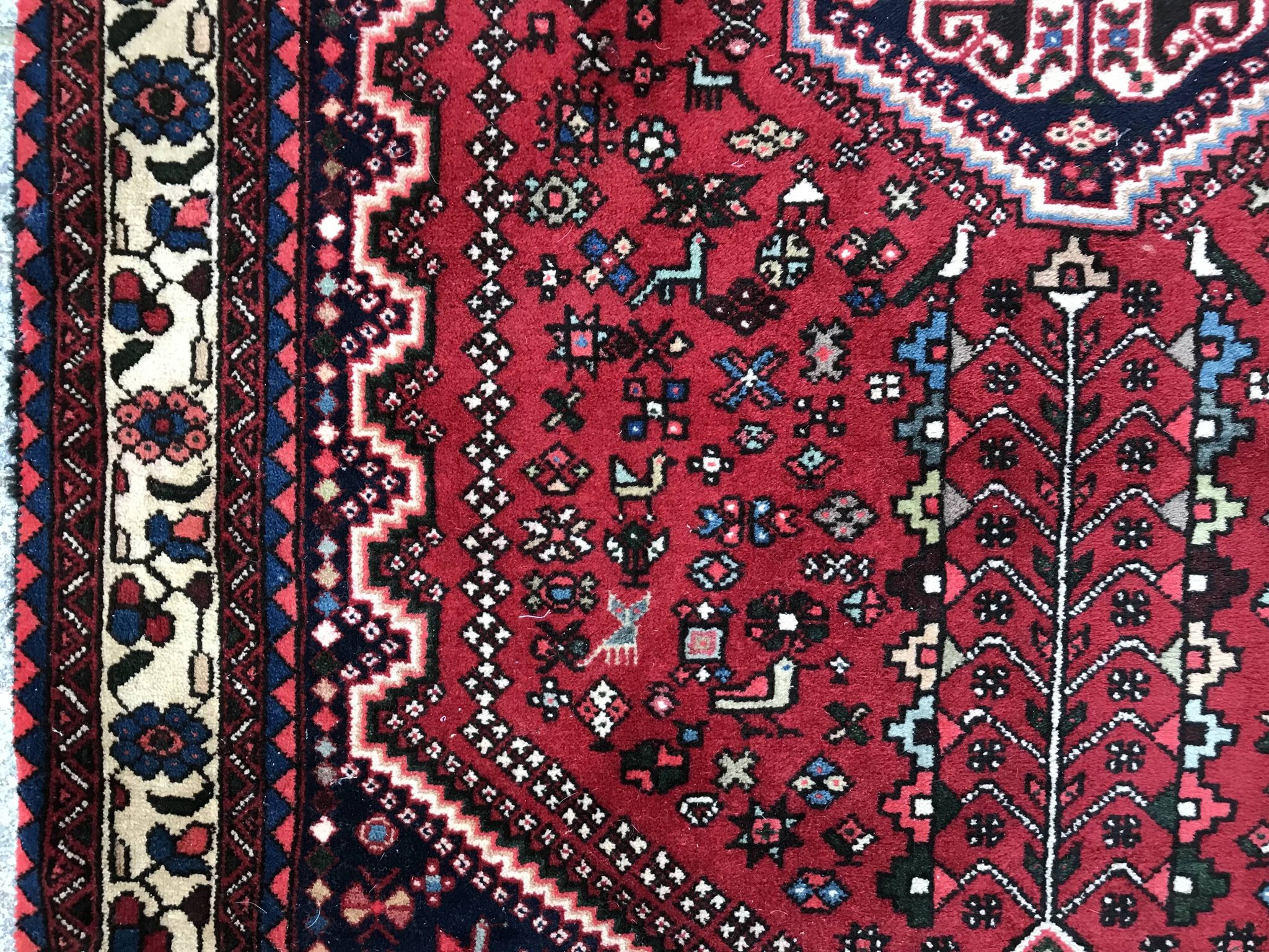 Carpet old corridor Persian abadeh done hand 107x297cm