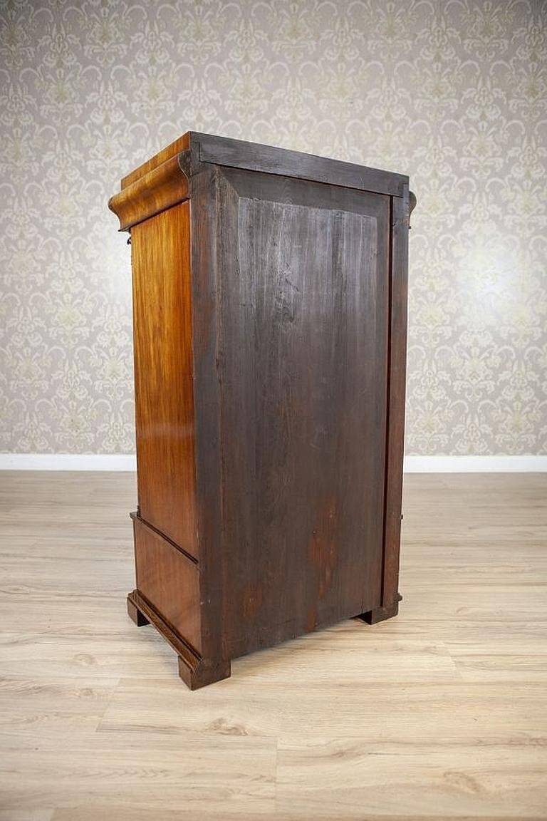 19th-Century Biedermeier Mahogany Wood and Veneer Linen Press