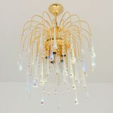 Lustre en verre de Murano et laiton Waterfall, Italie, années 1970