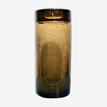 Vase en verre souffle français par bendor années 1950