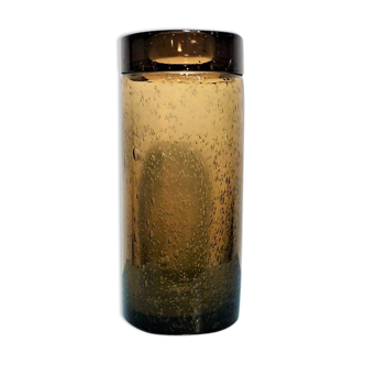 Vase en verre souffle français par bendor années 1950