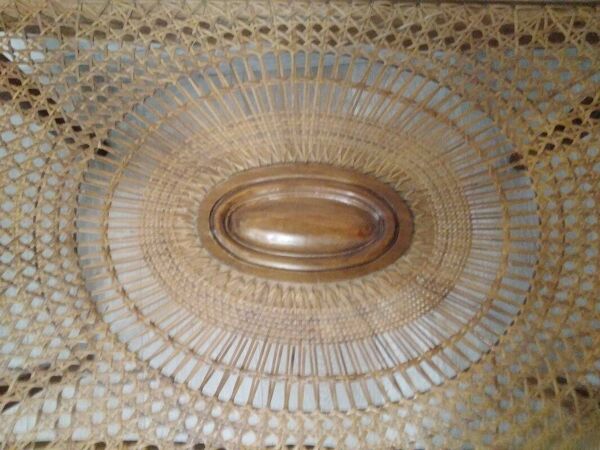 Table cannage basse vintage - 80 x 46 cm