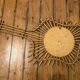 Vintage guitar-shaped rattan mirror