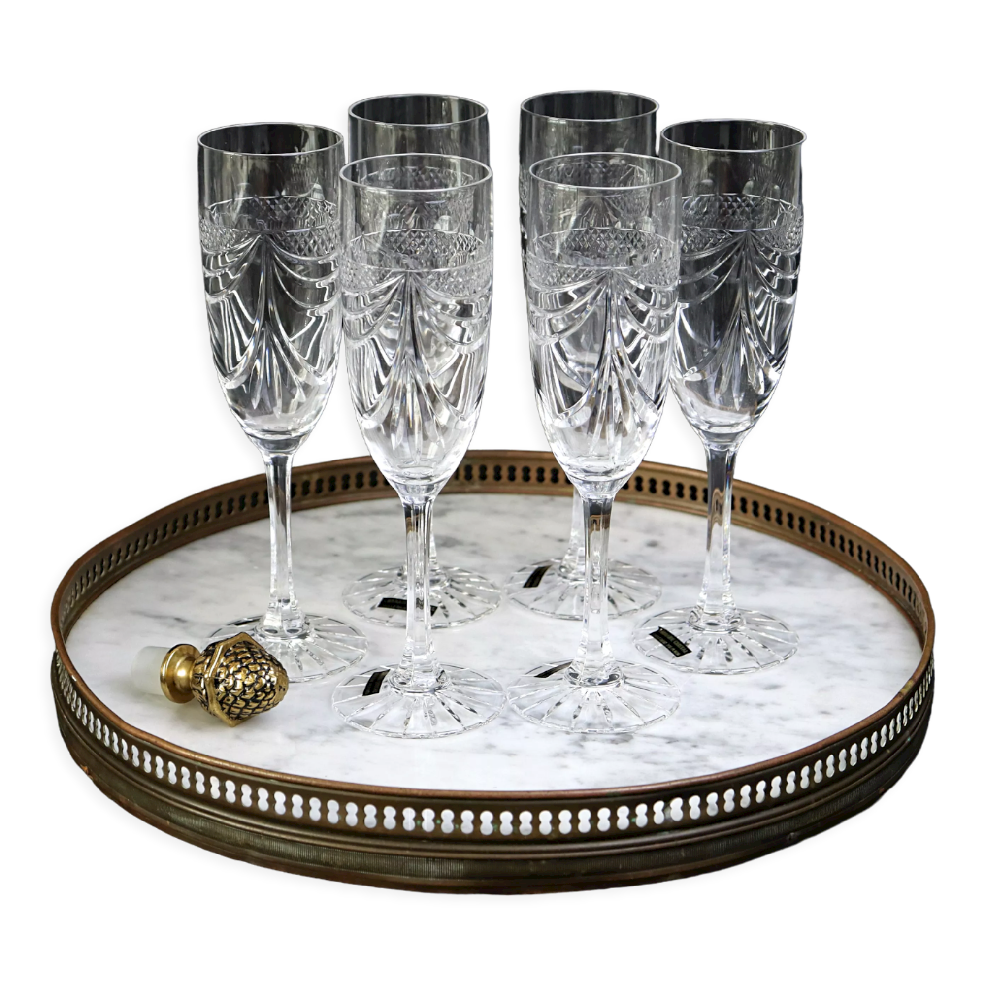 6 champagne flutes Cristal de Lorraine