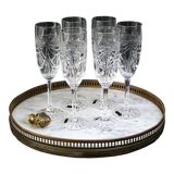 6 champagne flutes Cristal de Lorraine