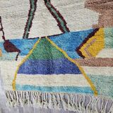Tapis berbère décoré tissé en laine fait main traditionnelle 250cmx150cm
