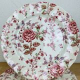 6 plates pink chintz johnson brothers English earthenware