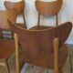 Set of 4 teak butterfly dining chairs, 1960s