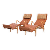Pair of vintage Pernilla-3 Chaiselongues by Bruno Mathsson