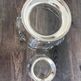 Crystal and silver-plated metal salad bowl and ramekin