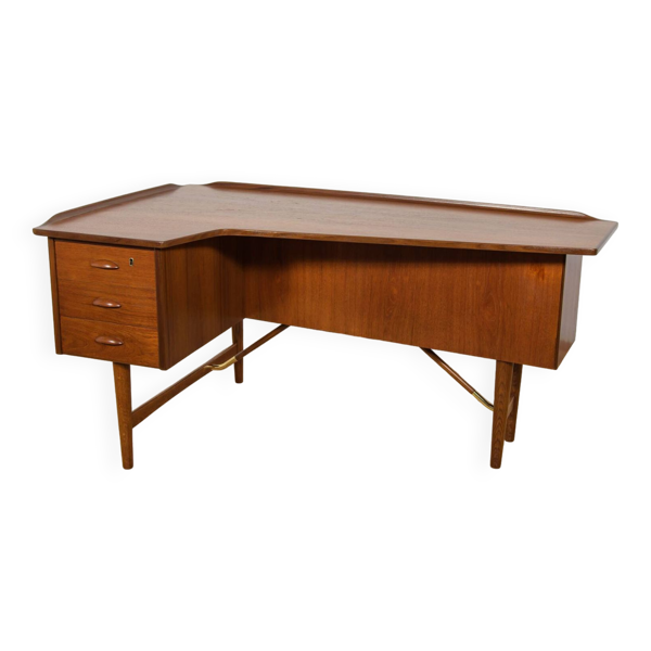 Bureau vintage Boomerang en teck par Peter Løvig Nielsen, Danemark, 1970