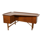Bureau vintage Boomerang en teck par Peter Løvig Nielsen, Danemark, 1970