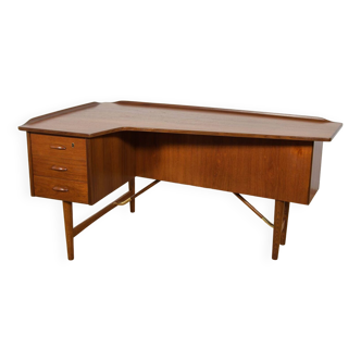 Mid Century Boomerang Teak Desk by Peter Løvig Nielsen, Denmark, 1970s