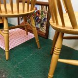 Pair of vintage windsor beech chairs