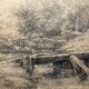 Corcuff, charcoal drawing of a bridge in Brittany signed early 20th century.