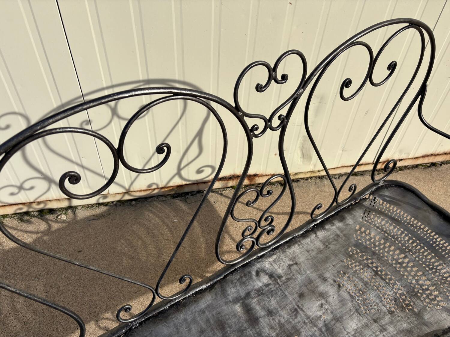 Wrought iron garden bench