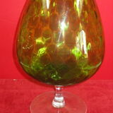 Vase vert en forme de verre à cognac vintage 70'