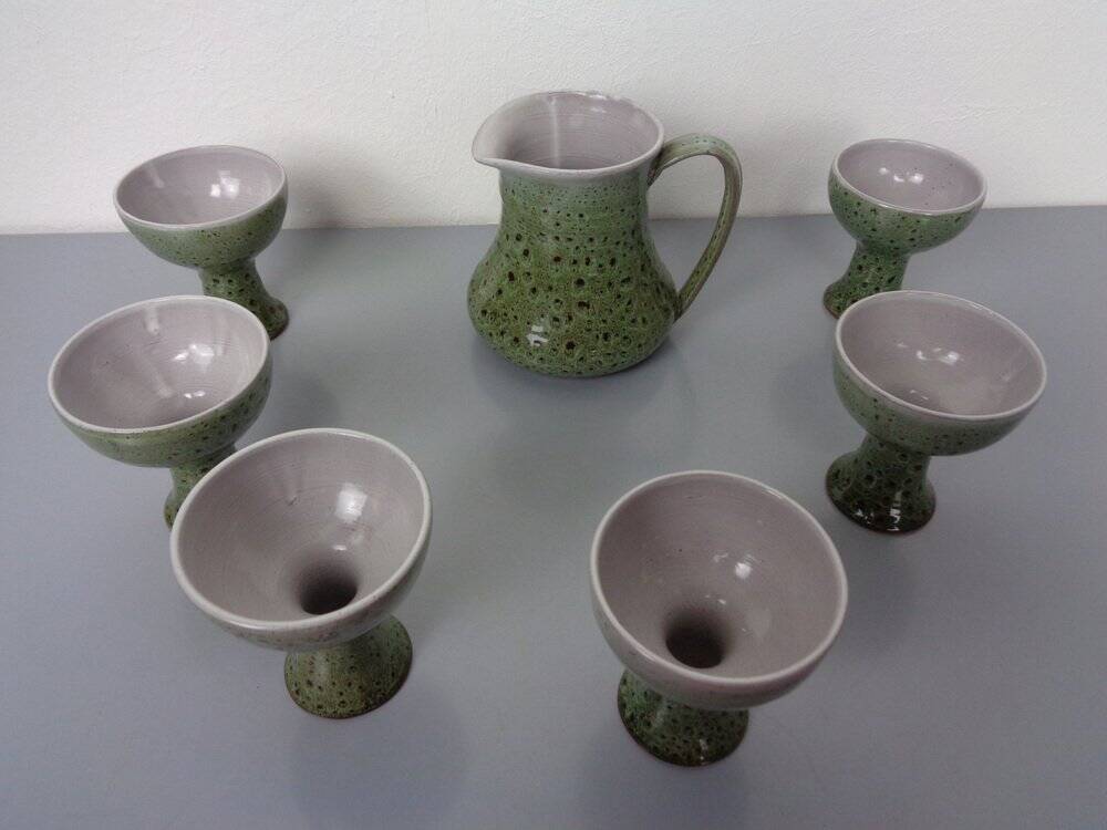 Ceramic Decanters & Tumblers, 1960s, Set of 7