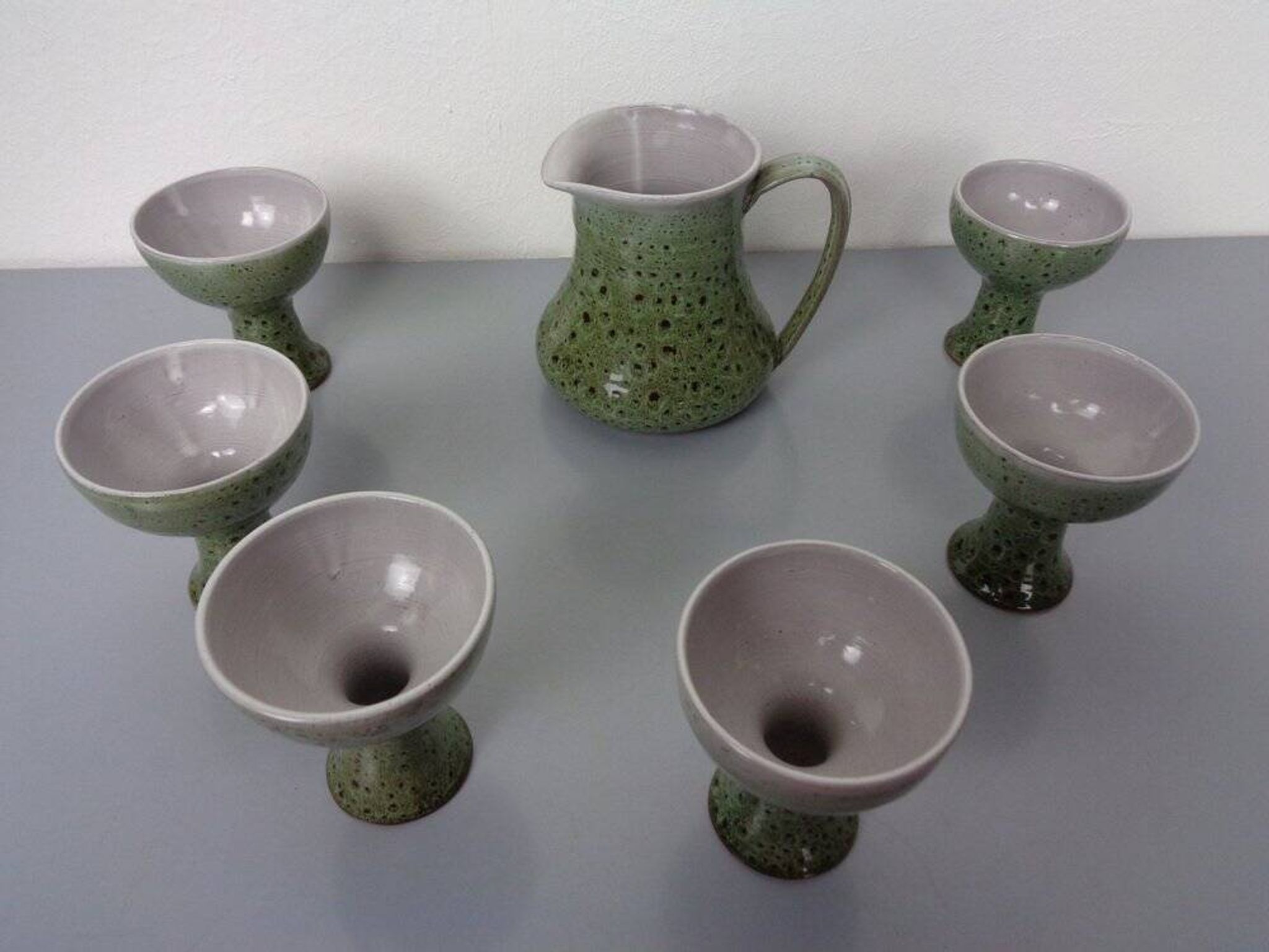 Ceramic Decanters & Tumblers, 1960s, Set of 7