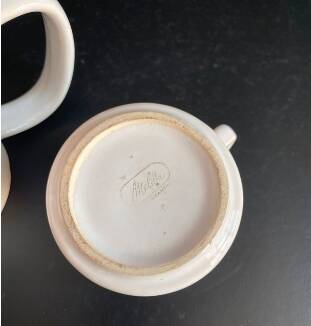 Vintage Melitta Germany Coffee Pot and Creamer - 70s Retro Pattern