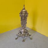 Antique french bronze fireplace screen peacock, from around 1900.