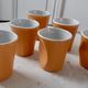Set of 6 Orange Crumpled Espresso Coffee Cups Revol