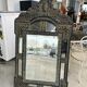 Mirror in brass and blackened wood Louis XIII style around 1880 h: 149 cm