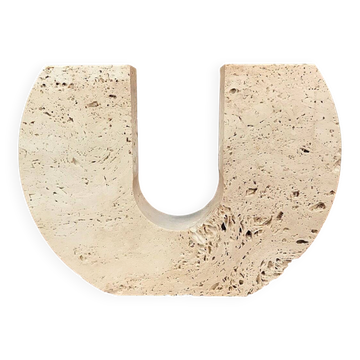 Italian brutalist candleholder by Fratelli Mannelli for Travertino di Rapolano, 1970s