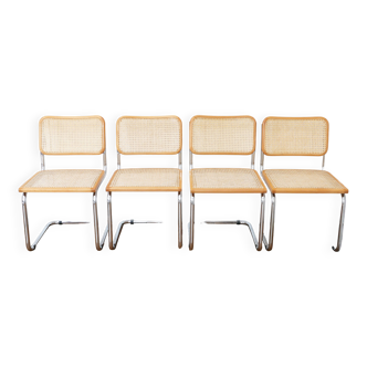 4 Cesca B32 Breuer Chairs Made in Italy - Seat caning redone
