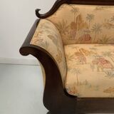 Empire style bench in mahogany and veneer, 19th century
