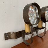 Vintage wall lamps in wrought iron and Murano glass paste from the 50s and 60s