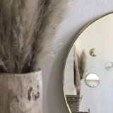 Round mirror in golden brass - size can be customized - 100% handmade