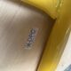 Vintage Industrial Stool DPC Yellow Metal Tube + Wooden Seat
