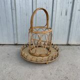 Rattan bottle holder, vintage server