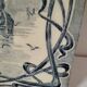 Old tile in Gien faience with Art Nouveau decoration