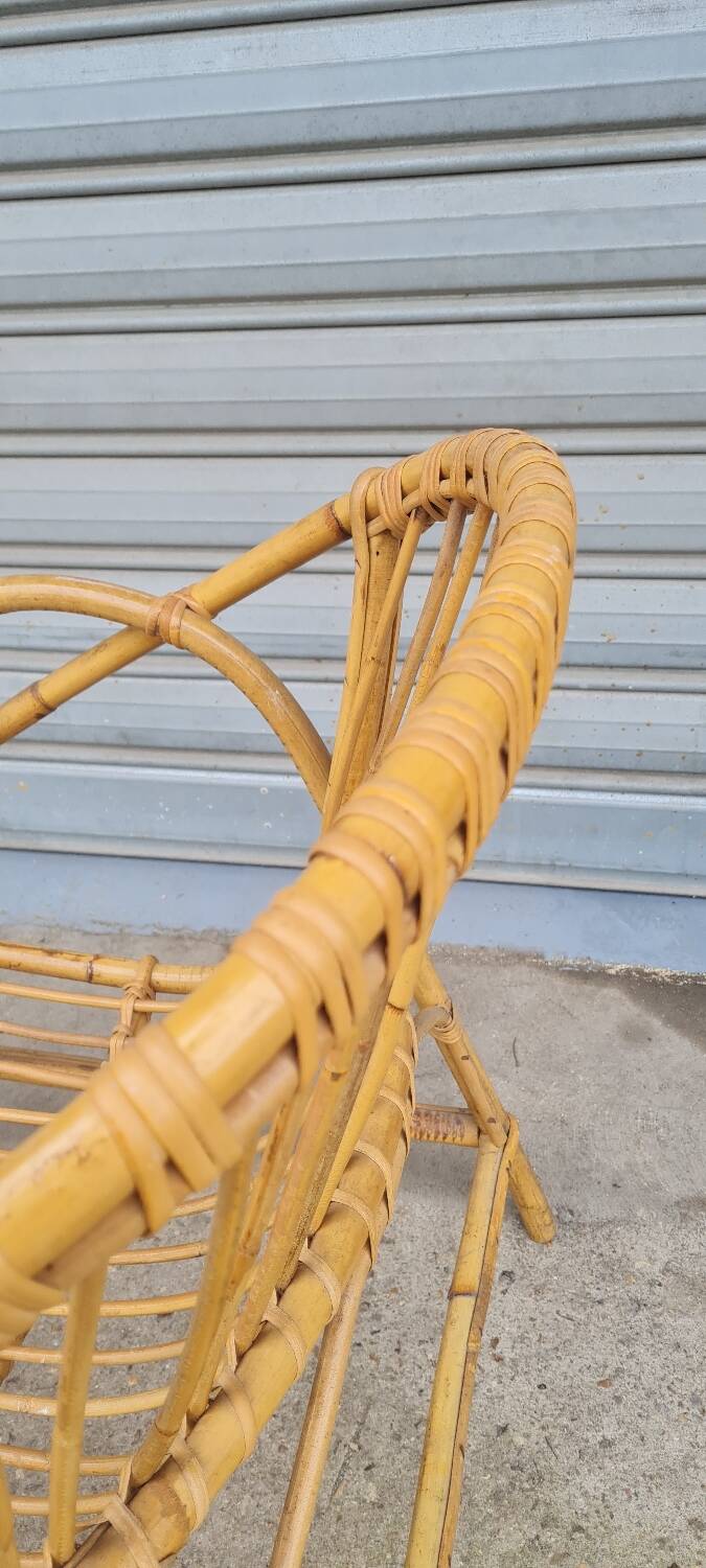 Rattan shell armchair 1960