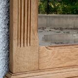 Art Deco mirror bevelled raw oak 1930