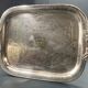 Large tray with monogrammed handles in silver metal 19th century Napoleon III
